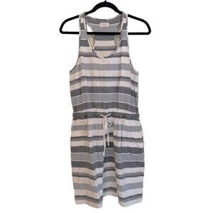 Lou & Grey‎ Blue White Stripe Cotton Racerback Tank Dress Medium